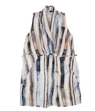 bar III Womens Printed Wrap Dress, white, 0