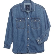 Gap Teen Oversized Denim Jacket with Washwell Medium Wash Unisex Size L 14/16