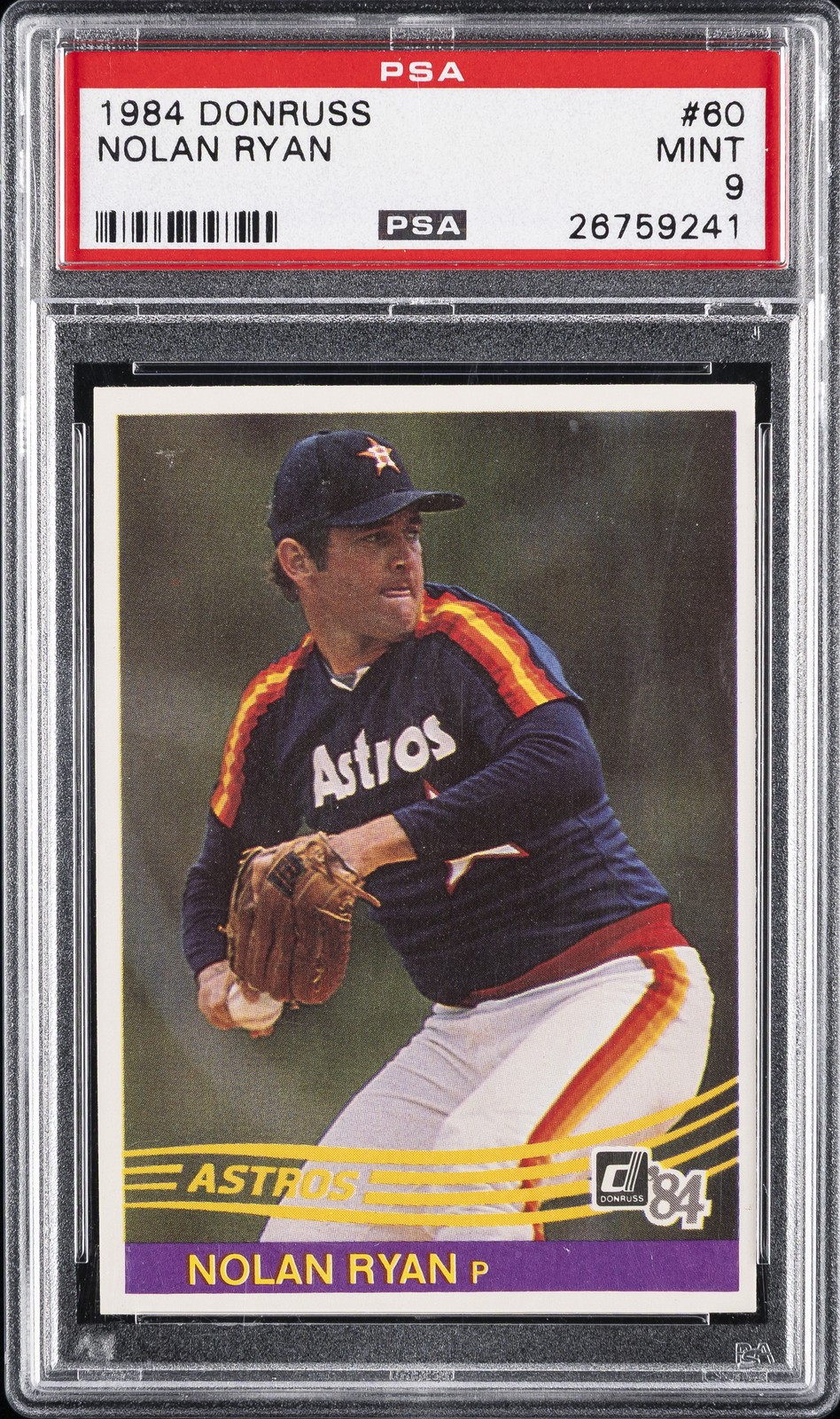 1984 DONRUSS #60 NOLAN RYAN PSA 9