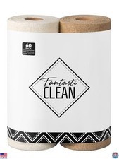 60 Pack Microfiber Cleaning Cloth Roll, 12"x12", Reusable, Ultra Absorbent