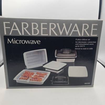 VTG Set Of 8 Farberware Microwave And Oven Cooking Trays, Bacon Rack, Steamer