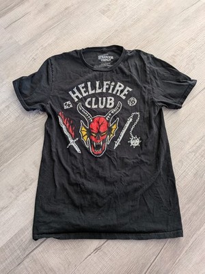 Stranger Things Mens Small T- Hellfire Club Distressed Logo
