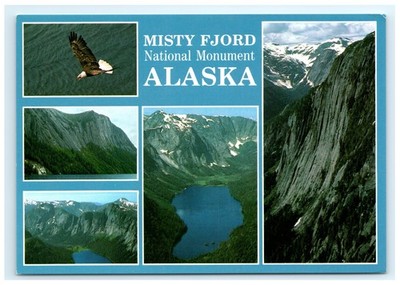Granite Cliffs Alpine Lakes Eagle Wilderness Multi View Misty Fjord AK Postcard