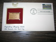 2001 Legendary Playing Fields Polo Grounds NYC Golden Cover Stamp Replica