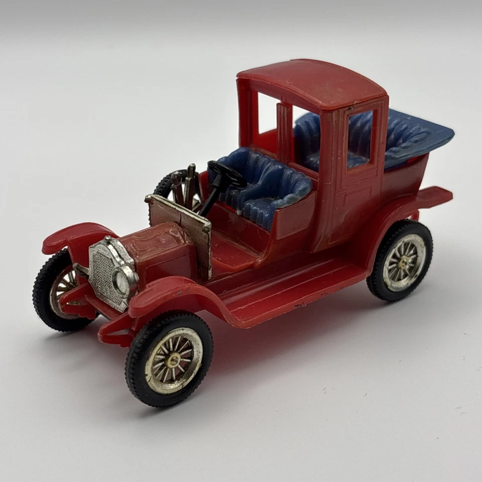 De colección ✅ Packard Landaulet 1912 Coche Plástico Modelo Juguete Rojo Hecho en Hong Kong Foto 4 de 4