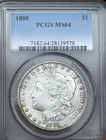 1888 Morgan Silver Dollar Coin, PCGS MS64, 90% Silver, Philadelphia  (Ref 9578)