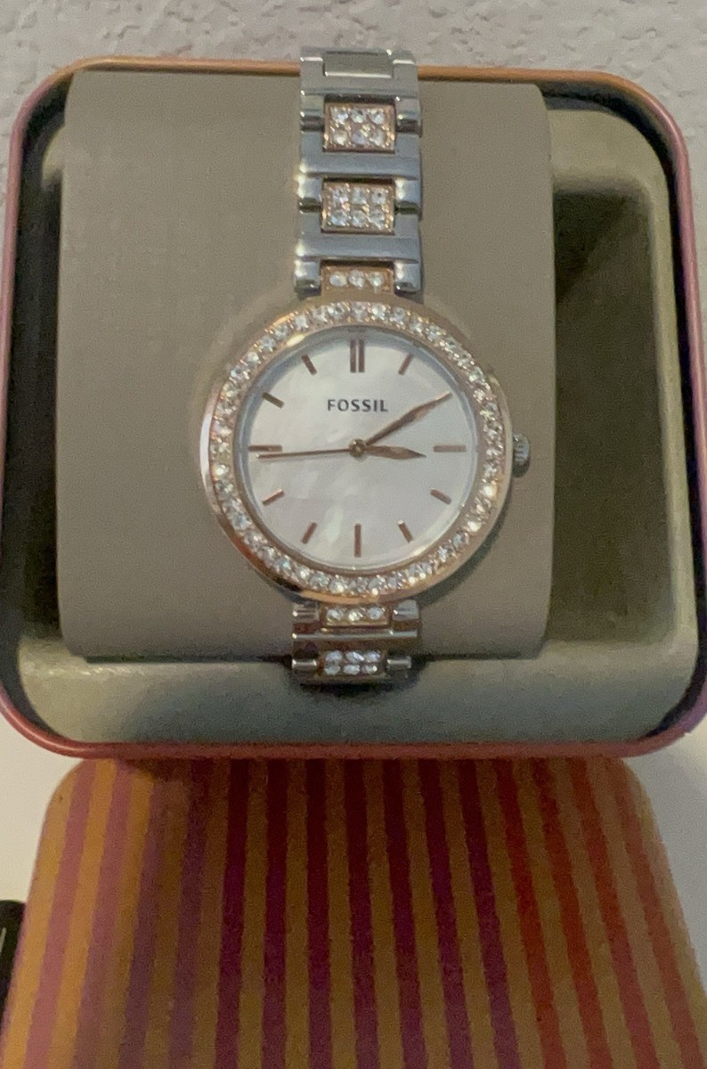 NWT Fossil BQ3337 Karli Three-Hand Two-Tone Stainless Steel  display picture 3