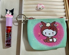 Hello Kitty Purse Keychain and Ring with Kuromi Lip Gloss-3 Pack
