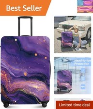 Luxury Purple Gold Marble Luggage Cover Suitcase Protector Suitcase Cover Ant...