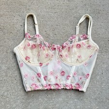 Vintage Rare 90 s Victoria's Secret Embroidered Floral Corset Lingerie Fairycore