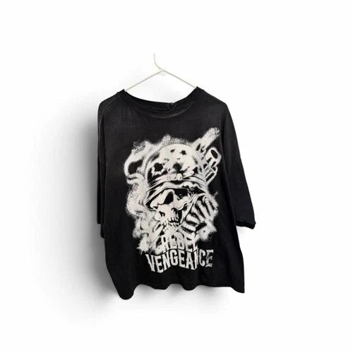 Rebel Vengeance Men's Black and Grey T-shirt