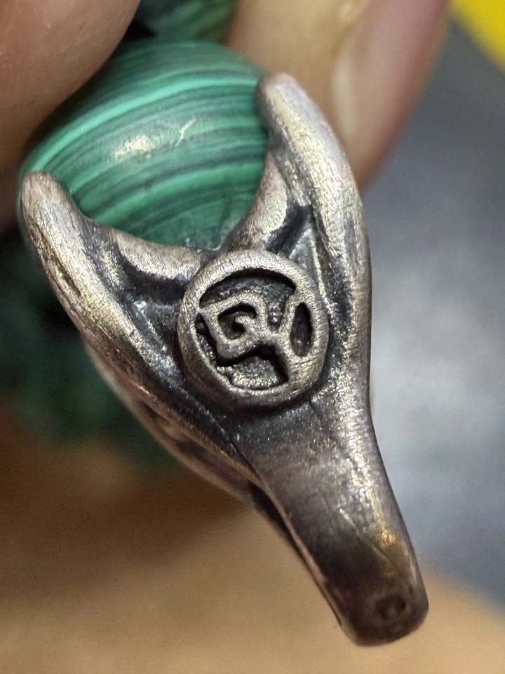 "Brazalete de cuentas espirituales de malaquita DAVID YURMAN 8 mm plata 925 8,5"" precio de venta sugerido por el fabricante 500 USD" Foto 3 de 4