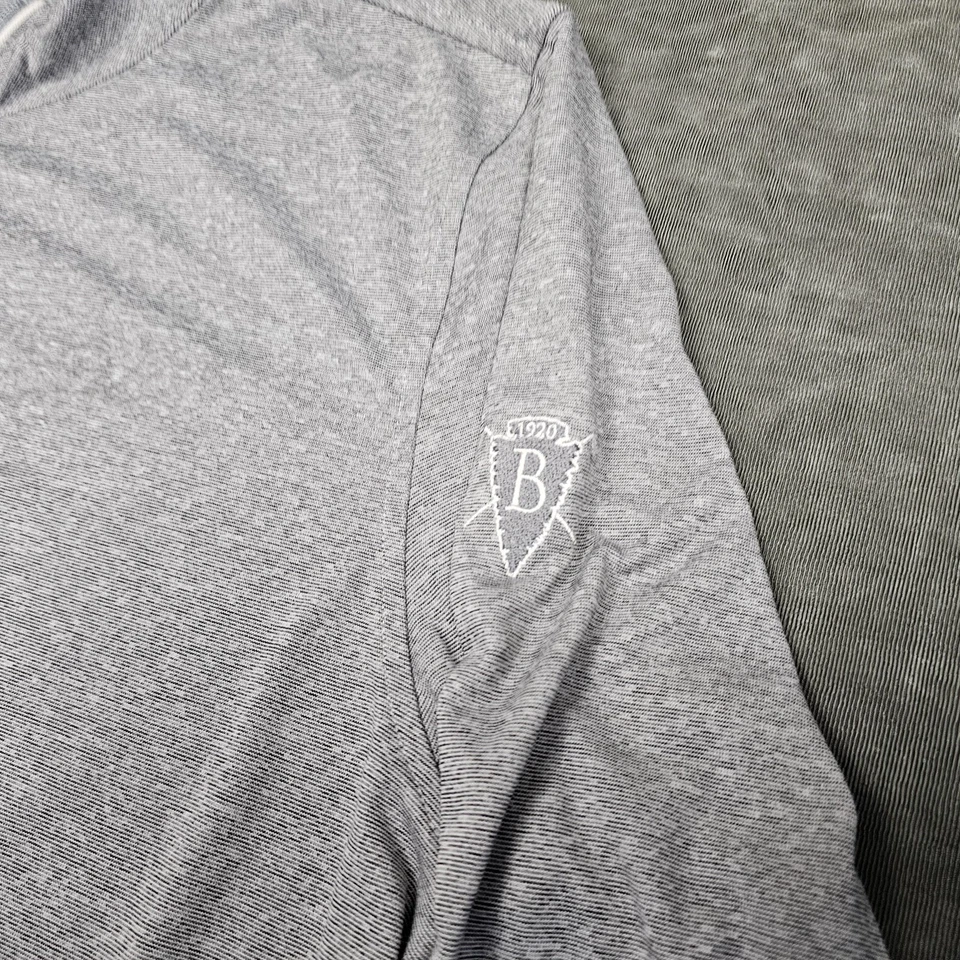 Pullover de golf Stitch para hombre gris medio jaspeado cuarto cremallera rendimiento cuello falso Foto 2 de 4