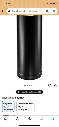 DuraVent DuraBlack 6in x 48in Single Wall Black Stove Chimney Pipe