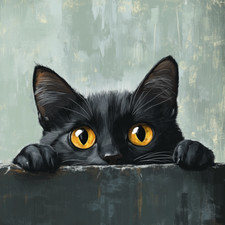 Wall decal sticker peeping cat wall sticker 18 x 18 cm large