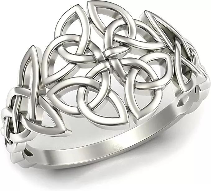 Celtic Knot Crown Ring Viking Pagan Norse Jewelry for Women