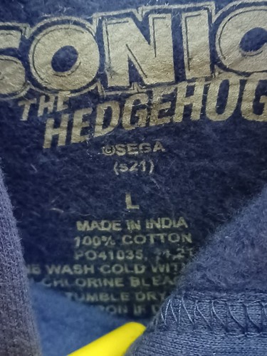 Sonic the Hedgehog Hoodie Blue Kids Size L Brand New Sega - Picture 5 of 5
