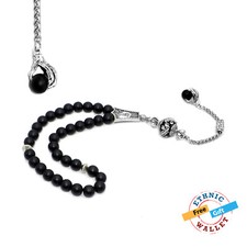 Eagle Claw Series (8 mm-33 Beads) Black Matte Onyx Prayer Beads-Tesbih-Tasbih