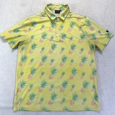 Sunday Swagger Shirt Mens XL Golf Polo Performance Tropical Pineapple Print