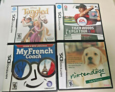 4 My French Coach Nintendo DS 2007 Nintendogs Lab Tangled tiger Woods 08 LOT NDS