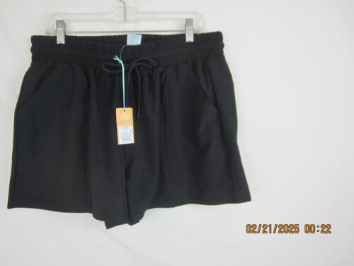 Kona Sol Women's High Waist Quick Dry Swim Board Shorts Black XL