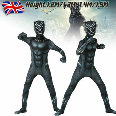 ANIANHAO Black Panther Boys Kids Superhero Cosplay Costume Party Fancy Dress Up Outfit UK