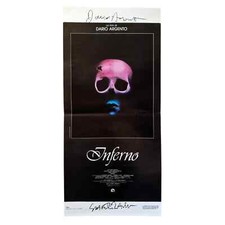 DARIO ARGENTO GABRIELE LAVIA Signed Poster Locandina Inferno 1980 PROOF