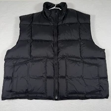 Orvis Vest Mens 2XL Black Duck Down Quilted Puffer Full Zip Outdoor Jacket