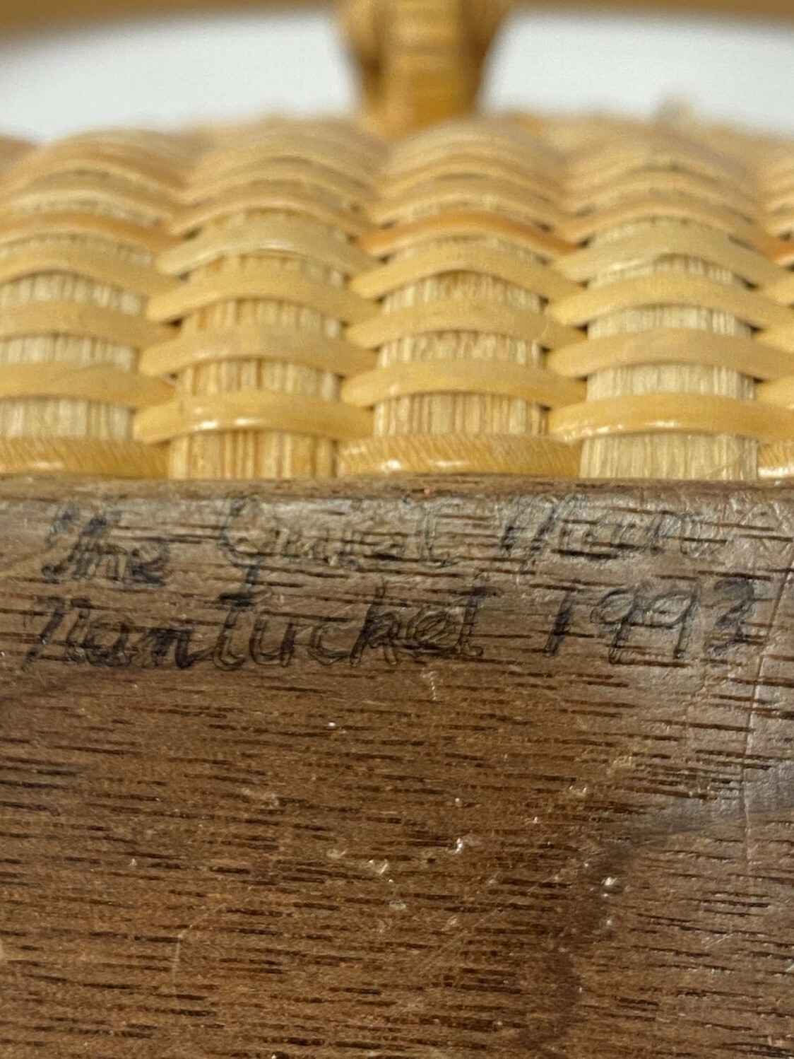 Original Nantucket Basket Purse Carved Whale 1993 Gem