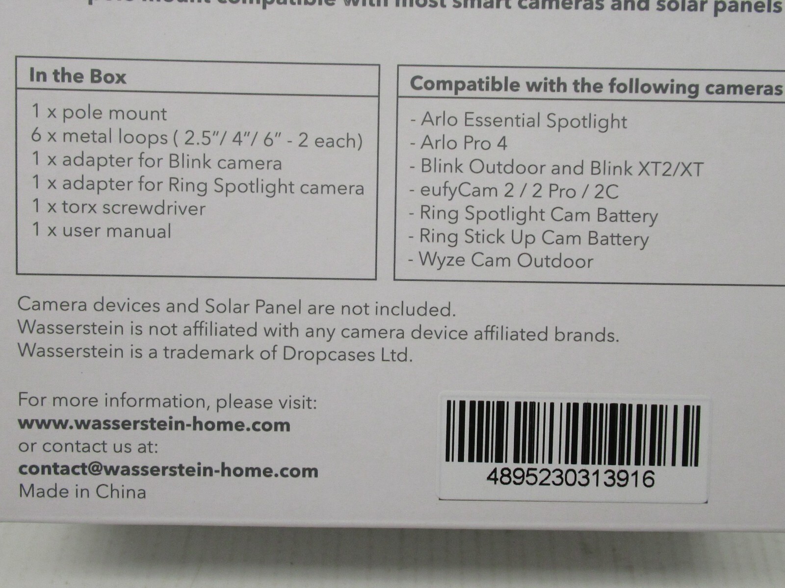 Wasserstein 2-in-1 Universal Pole Mount For Security Cameras and Solar - Black