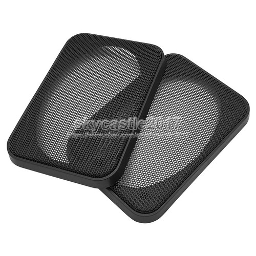 2x 4""x6"" 4x6 pollici copertura altoparlante rete metallica protezione griglia cerchio decorativo #2 - Foto 8 di 8