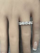 Stunning Platinum Natural Round Diamond Eternity Band  5.92 cttw