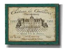 Epic Graffiti 'French Wine Label IV' by Daphne Brissonet, Giclee Canvas Wall Art