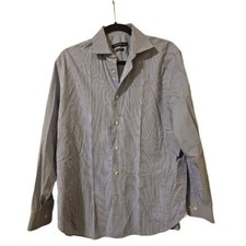 JOHN VARVATOS Regular  Fit Checkered Plaid Dress Shirt - Size 15 1/2