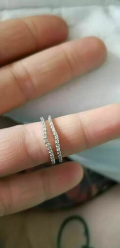 2Ct Round-Cut Lab Created Wrap Guard Enhancer Wedding Band 14K White Gold Plated - Picture 5 of 5