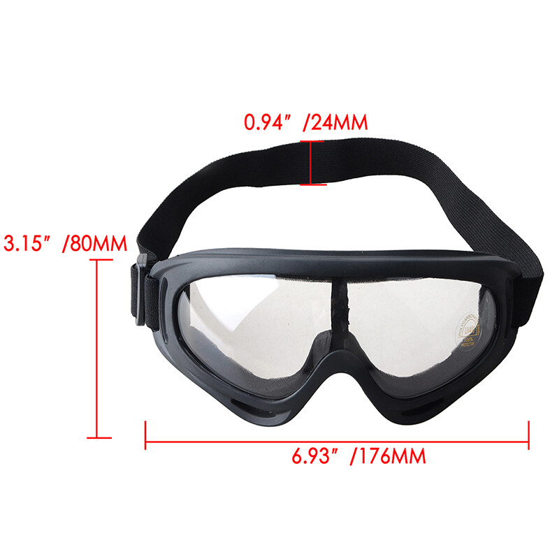 Motorcycle Goggles For Over Glasses AntiFog Shatterproof Clear Lenses