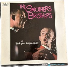 The Smothers Brothers Curb Your Tongue Knave LP 1963 Vinyl Record Vintage