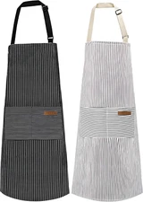 2 Pack Apron, Cooking Kitchen Aprons, Adjustable Bib Apron with 2 Pockets for...