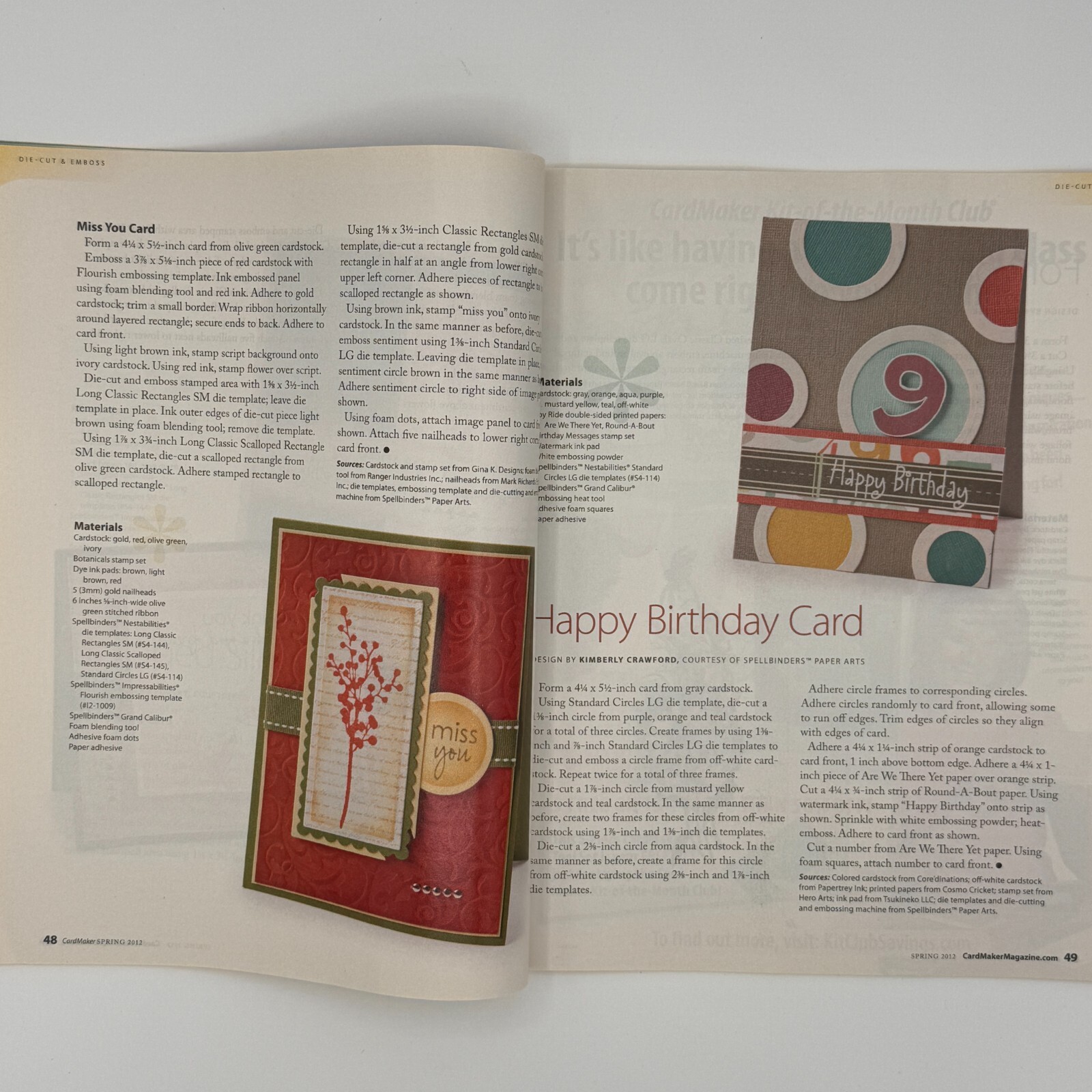 Cardmaker Creative Cuts and Folds for Paper Spring 2012 Die Cutting Embossing+