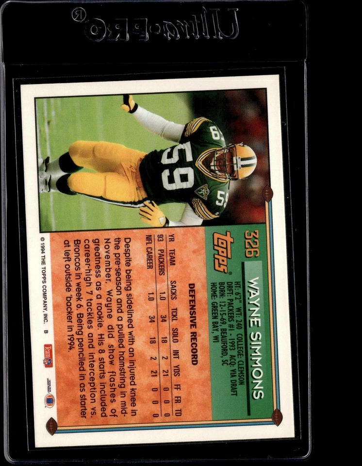 1994 Topps Special Effects #326 Wayne Simmons - Image 2 of 2