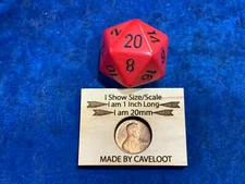 Jumbo 34mm SOLID D20 Die RPG Tabletop Dice Gaming CCG Games - Red with Black