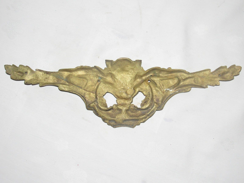 11J24 Antico Ornamento Frontone IN Bronzo Mobile Arredo Architettura XIX - Picture 3 of 3