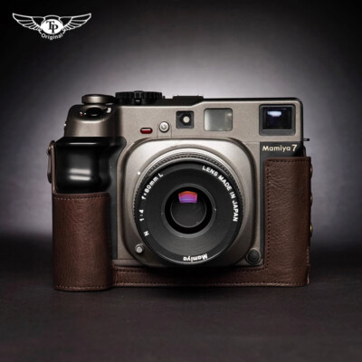 Handmade Genuine Leather Half Camera Case Bag Cover For MAMIYA 7ii/7 /6/6MF
