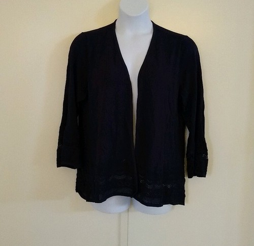 Charter Club Women's Long Sleeve Textured Garden Intrepid Blue Open Cardigan XXL - 第 1/12 張圖片