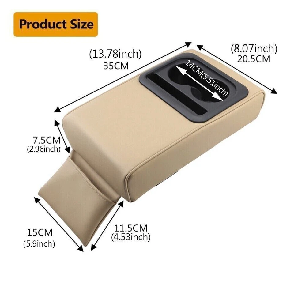 Center Console Cover w/ Cup Holder Car Armrest Cover for Protecting Armrest Box — 第 4/4 张图片