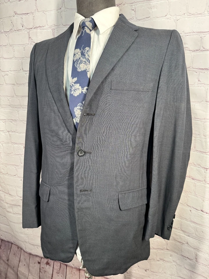 ВИНТАЖНЫЙ 50-х 60-х годов HUDSONS мужской магазин серый шерсти Blazer Sport пальто куртка 37R - Изображение 2 из 4