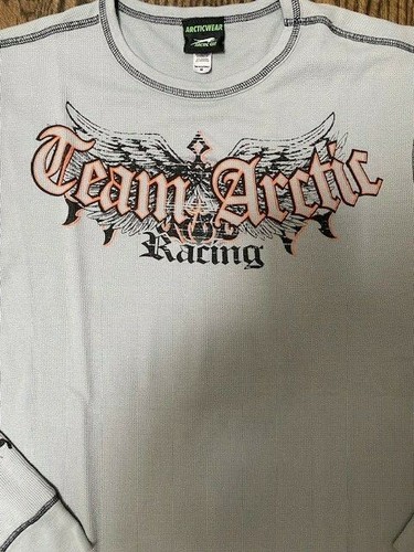 Arctic Cat Men's Team Arctic Thermal Long-Sleeved Top, Gray/Orange, Sz M, EUC - Picture 2 of 6