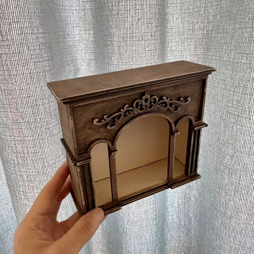 Kamin 1/6 Maßstab Puppenhaus Miniaturen Möbel Holz unvollendet 11,5 Zoll - Bild 5 von 15