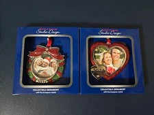 Lot Of 2 Regent Square Studio Design Christmas Ornament Portrait 2021 Crystal