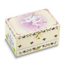 Childrens Ballerina Mirrored Musical Jewelry Box Plays Bolero 